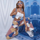 Graduation Party Dress Gift Streetwear Plaid Panelled Jeans Women High Waist Zipper Y2k Checkerboard Wide Leg Pants New