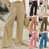 New Spring Women's Casual Cotton Lint Comfortable Mid-Rise Trousers