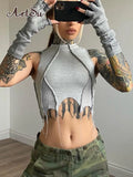 Broken Srtyle Cropped Top Sporty Women Sexy Club Top Tank Top Teachwear Clothes Summer Vestidos Crop Top