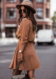 Casual Turndown Neck Button Up Shirt Dress with