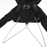 Autumn New Street Fashion Slimming Chain Gilding Fabric With Hats And Long Sleeves-Outfit