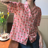 Hip Hop Streetwear Button Up Summer Shirts Japanese Fashion Graphic T Shirts Ropa Mujer Office Lady Harajuku Tops