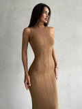 High-Neckless Tight Dress 2025 Spring And Summer New Elegant French
