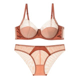 French Girl Thin Cup Pure Lingerie Gathered Sexy Lace Bra Set Small Bra Dedicated Half Cup Bra Bra Bra