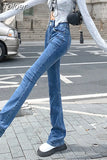 Slim Fit High Stretch Jeans 2023 Spring New Chic Korean Women's Loose Wide Leg Flare Pants Hot Y2k Lifting Buttocks