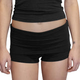 Women's Y2K Elastic Double Fold Low Waist Solid Color/Leopard Print/Striped Summer Streetwear Casual Slim Fit Shorts-Outfit