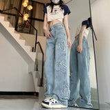 Jeans Y2k Women Korean Style 2023 Summer Straight Wide Leg Pants High Waist Woman Loose Denim Trousers 90s Vintage