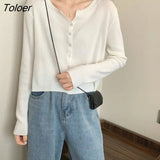 Single Breasted Cardigans Women Tender Girls Long Sleeve Sunscreen Korean Style Knitted Cropped Sweaters Leisure