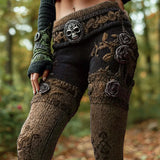 Retro Cat 3D Digital Print Ladies Sports Yoga Pants Peach Hip Elastic