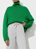 Autumn Sweater Turtleneck Women Green Vintage Pullover Jumper Women's Winter Thick Warm Knitted Blue Sweater for