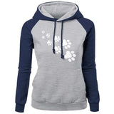 Ear Cat dog Paws Women Hoodies Sweatshirt Cute Tops Pink Winter Pattern Long Sleeve Moletom Hooded Sweatshirts
