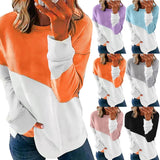 Autumn New Long-Sleeved Round Neck Bump Color Loose Shirt T-Shirt Top