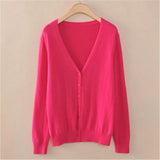 cardigan women spring plus size Solid color long sleeve short sweater coat female single-breasted casual tops jackets