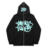 New High Street Hip-Hop National Tide Printing Zipper Clothing Fashion Fashion Couple