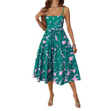 Summer New Women's Elegance Elegance Flora Flower Printed Medium-Long