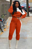 Contrast Color Crop Top and Pants 2 Piece