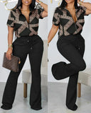 Independent Station New Spring / Summer 2023 Fashion Printed Zipper Jacket 2-Piece Set-Outfit