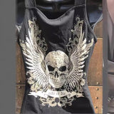 Toloer 2024 Alion Women's Skull Print Sleeveless Vest