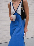 Fashion V-Neck Sleeveless Copper-Amino Dress New Spring And Summer