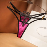 embroidered hollow embroidered women briefs thong low waist hot temptation ladies