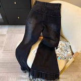 Skirt Jeans Women Autumn Retro Do Old Water Wash High Waist Tie With Horseshoes Super Fire Korean Micro-Rave