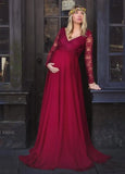 Lace V-neck Full Sleeve Pregenant Evening
