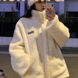 Women Winter White Jacket Faux Lamb Fur Kawaii Coat Lamb Women Teddy Fur Coat Fleece Original Parkas Plus Size Hoodies