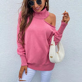 Autumn Winter Oversize Pullovers Sweaters Women Off Shoulder Turtleneck Sweater Long Sleeve Women's Cashmere Loose