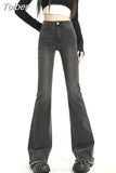 2023 Spring Woman New High Waist Stretch Cotton Denim Pants Vintage Streetwear Y2k Chic Tassels Flared Jeans Blue