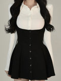 Sexy Party Dress Women Vintage Designer Chic Mini Dress Casual Korean Fashion High Waist Strap Dress Summer 2022