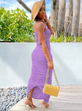 One Shoulder Pleated Long Party