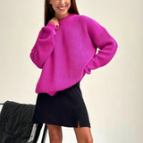 O-neck Long Sleeve Knitted Sweaters Women Solid Elegant Sweater Pullovers 2022 Office Female Fashion Casual Tops
