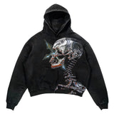 autumn and winter men street trend letter print sweatshirt retro high street loose couple pullover hooded sweatshirt-Outfit