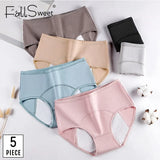 5 pcs / pack !Women Period Panties Sexy Leak Proof Menstrual Briefs Woman Underwear Cotton Plus Size