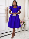 Lotus Leaf Side A Swing Dress Show Skinny Belly Large Size Party Dress Princess Dress