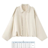 Spring Pilot Jacket Bat Sleeve Zipper Loose Tuffen Jacket Women's Casual