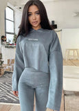 Print Long Sleeve Hoodies Top and Legging