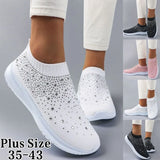 Sneakers Women Summer Sneakers Rhinestone Walking Shoes Ladies Casual Slip-on Loafers Female Diamond Zapatilias Mujer