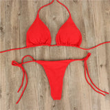 Neck With Bikini Sexy Swimsuit Lady Split Strap Adjustable Multi-Color Swimsuit