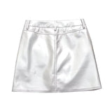 New Spring Style Slim And Tall Waist PU Miniskirt-Outfit