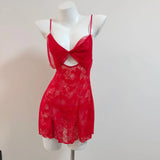 Pyjamas Bow Girl 2025 New Flirtating Black Lace Hollow Pure Breast Hanging