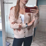 Cashmere Sweater Women Autumn Winter 2019 Knitted Cardigans Kawaii Heart Loose Clothes Oversized Soft Warm Pull