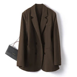 Small Suit Jacket Female Spring And Autumn Korean Version Of Loose Temperament Double Buckle Leisure Career Suit Blouse