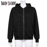 Bold Shade Streetwear 90s Style Hoodies Oversize Velvet Indie Zipper Vintage Hooded Top Warm Brown Solid Sweatshirt 2021