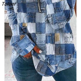 Look All Over Print Zip Detail Long Sleeve Top Europe America Fashion Women's Clothing Casual Sweatshirt Women's