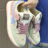 Aesthetic Star Patchwork Sneakers-Outfit