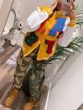 Autumn Baseball Black Jackets For Women 2022 Print Patchwork Loose Tops Jackets Coats Streetwear Varsity Bomber
