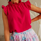 Hollow Out Design Bow Ruffle Women Blouse Plus Size 3XL Solid Pleated Butterfly Sleeve Ladies Blouses Summer