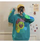 Loose Long Sleeve Hoodies Sweatshirt Top 2021 Women Print Oversized Sweatshirts Female Harajuku Cute Pullover