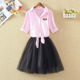 Women Dresses Summer 2022 New Korean Fashion Short Sleeve Shirt White Oversized Clothes Midi Casual Mesh Tulle Pink Plus